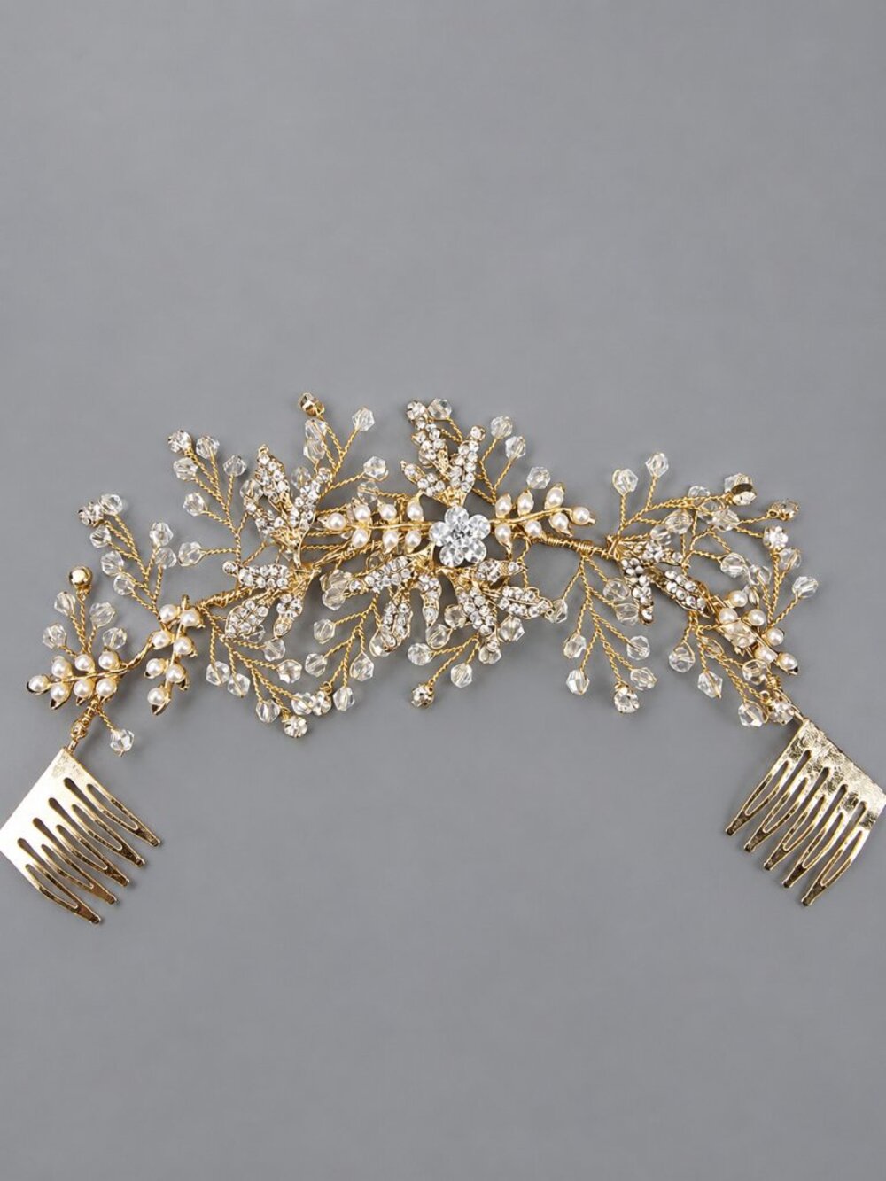 ALDO Special Occasion Gold Floral Hair Vine with Double Side Combs